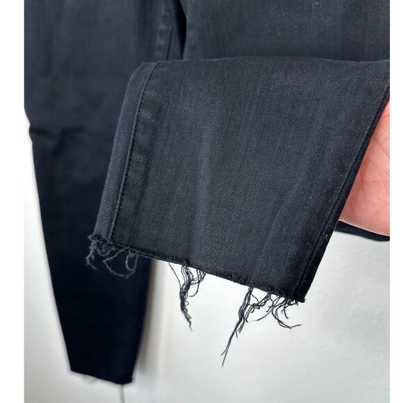 J Brand Vesper Black Alana High Waist Raw Hem Ankle Skinny Jeans 30 - Picture 3 of 16